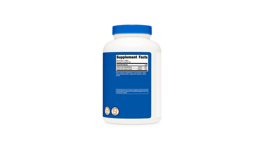 Nutricost Calcium Citrate with Vitamin D Tablets
